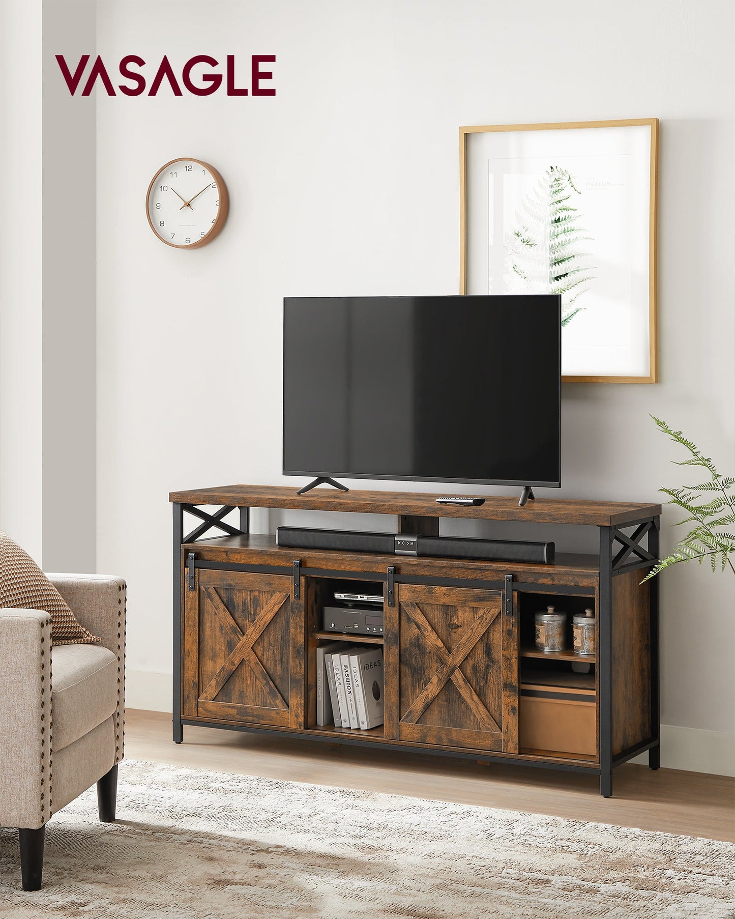 Premium VASAGLE TV Stand for 65 Inch Entertainment Unit TV Cabinet