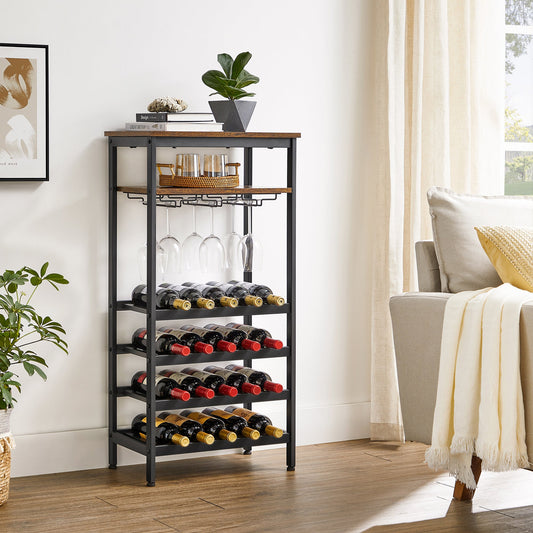 VASAGLE Wine Rack, Holds 20 Bottles, Wine Holder