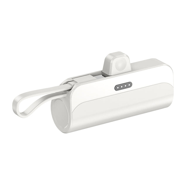 Mini Power Bank Portable 6500mAh UltraCompact Power Bank Battery Pack For iPhone/Android (Lightning / Type-C) White