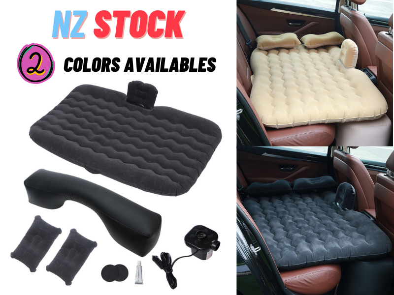Portable Travel Inflatable Car SUV RV Truck Minivan Back Seat Air Mattress Bed with Pump Beige