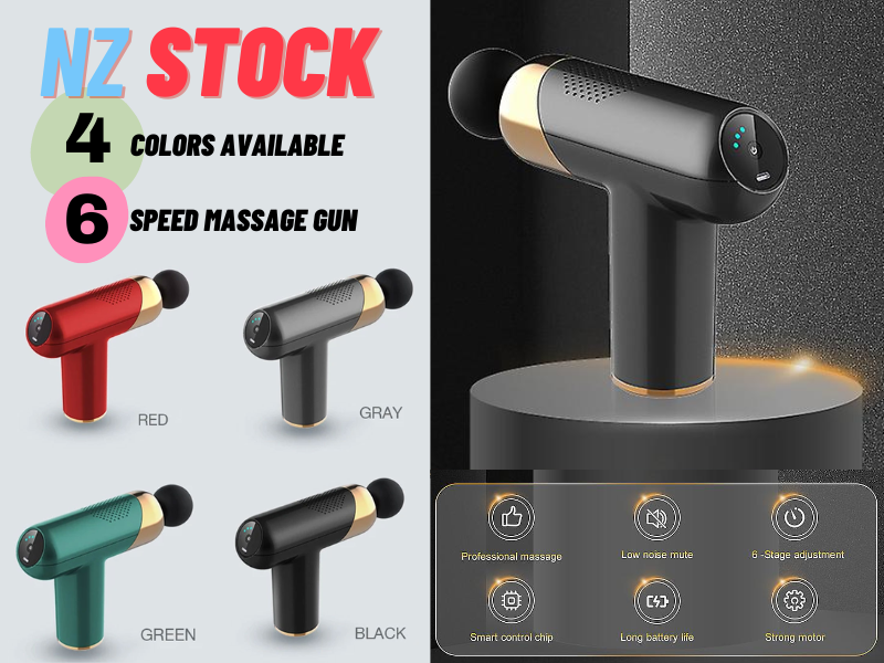 Electric Massager Deep Tissue Massage Gun 6 Speed Black