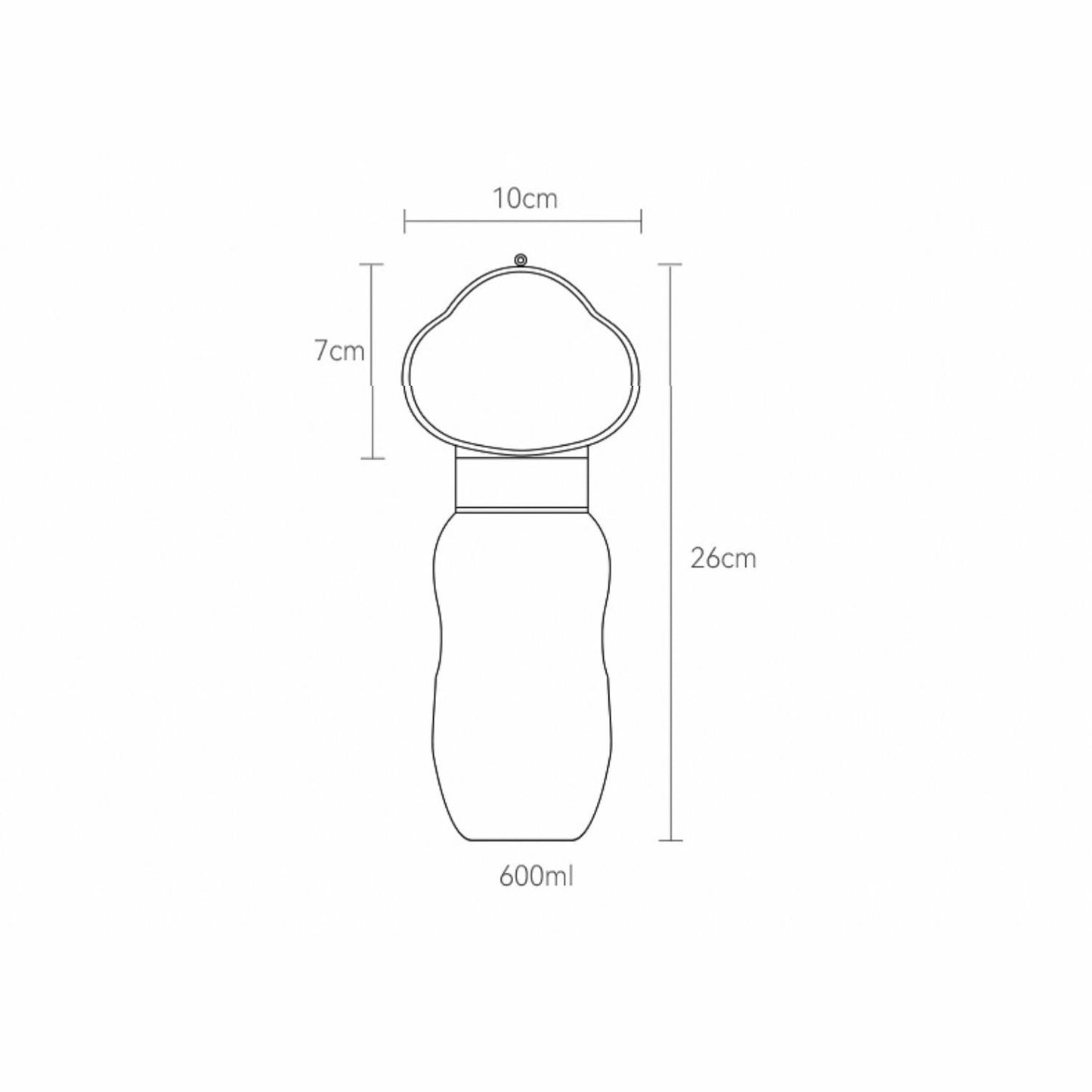 Pet travel water feeder white 600ml