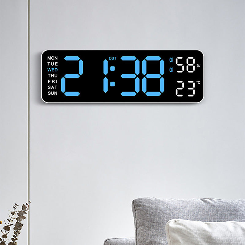 Adjustment Brightness LED Digital Wall Clock With Temperature Display