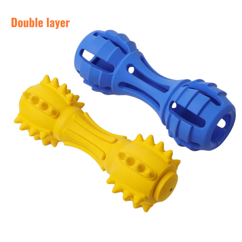 Double Layer Dog Treat Teeth Clean Toy Bone