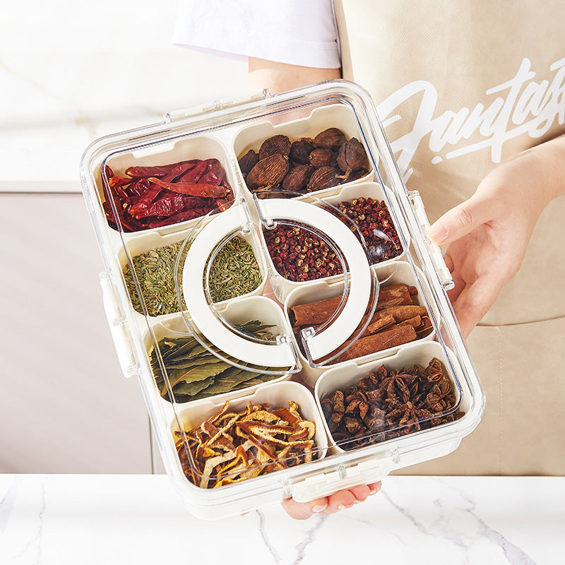 Snackle Box with Lid – 8-Compartment Charcuterie Tray Organizer