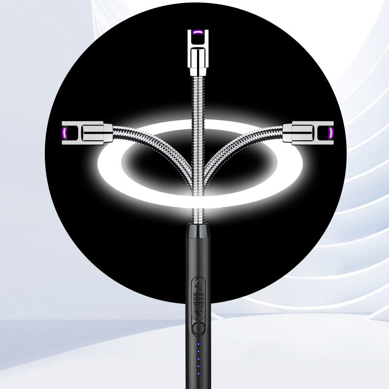 Electric Flameless Candle BBQ Lighter - Black and Sliver
