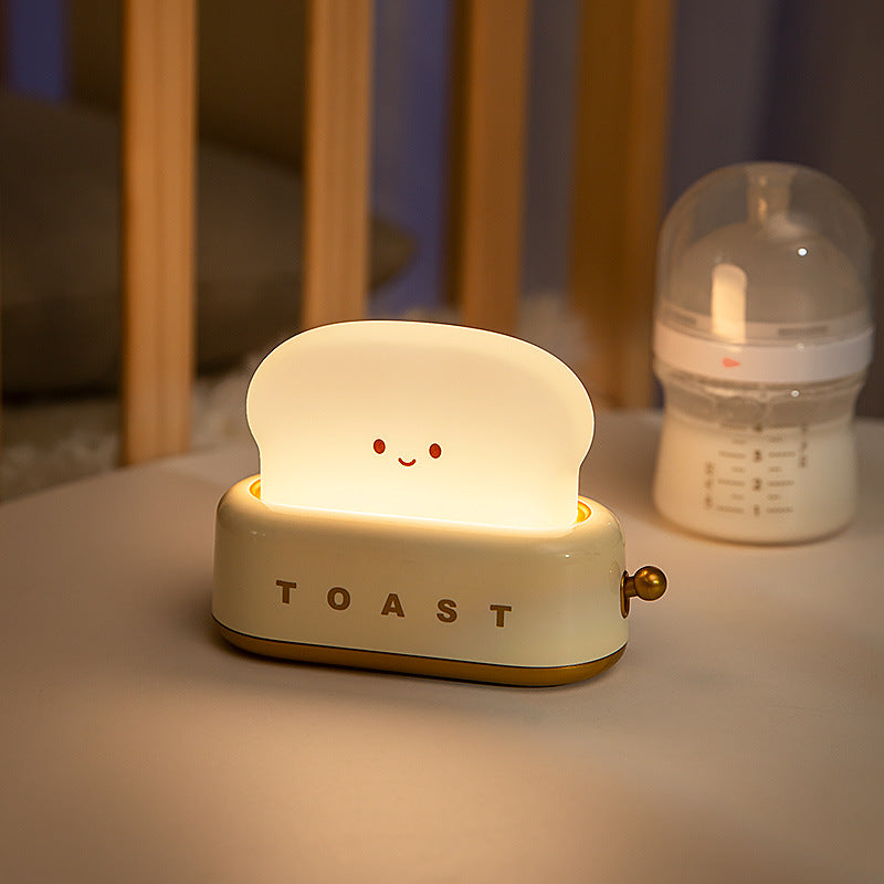 Night Light Toast Bread LED Night Lamp USB Charging Light Bedroom Bedside Sleep Light