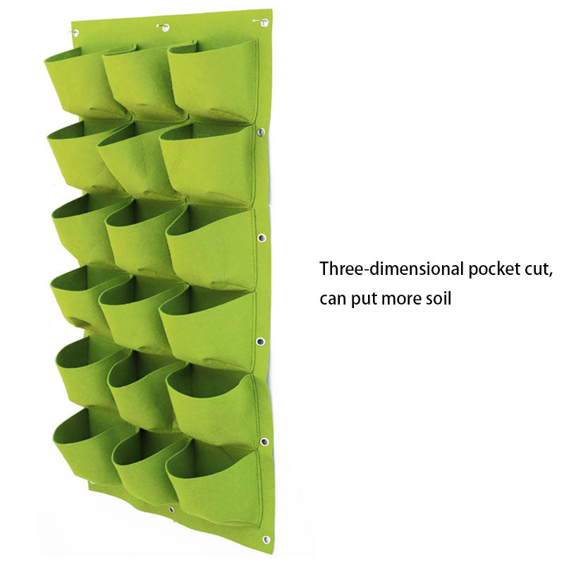 18 Pockets Hanging Planter Bags Vertical Wall Mounted Plant Planting Grow Bags
