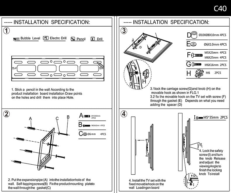 Ultra Slim TV Wall Bracket Mount for 26"-60" LCD LED 3D Plasma TV