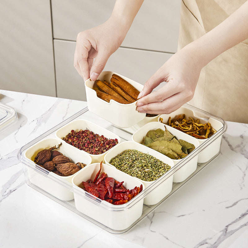 Snackle Box with Lid – 8-Compartment Charcuterie Tray Organizer