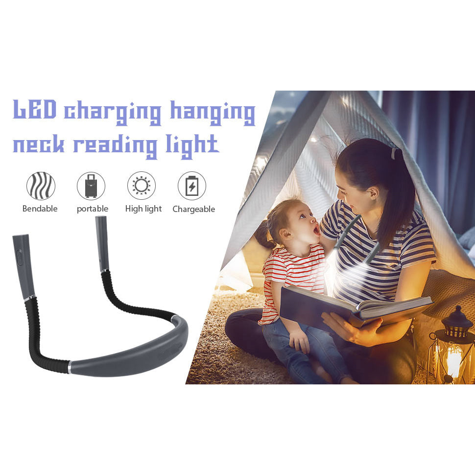 LED Neck Reading Light Rechargeable Book Light for Reading in Bed  3 Colors, 3 Brightness Levels
