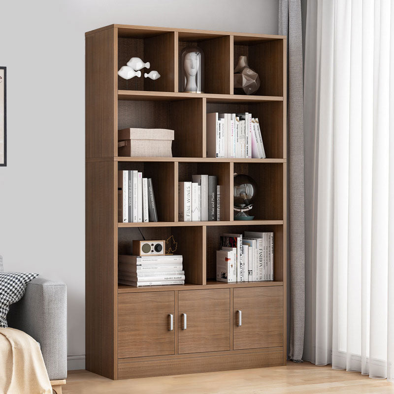 Free Standing Book Shelf with Bottom Case Walnut 100cm