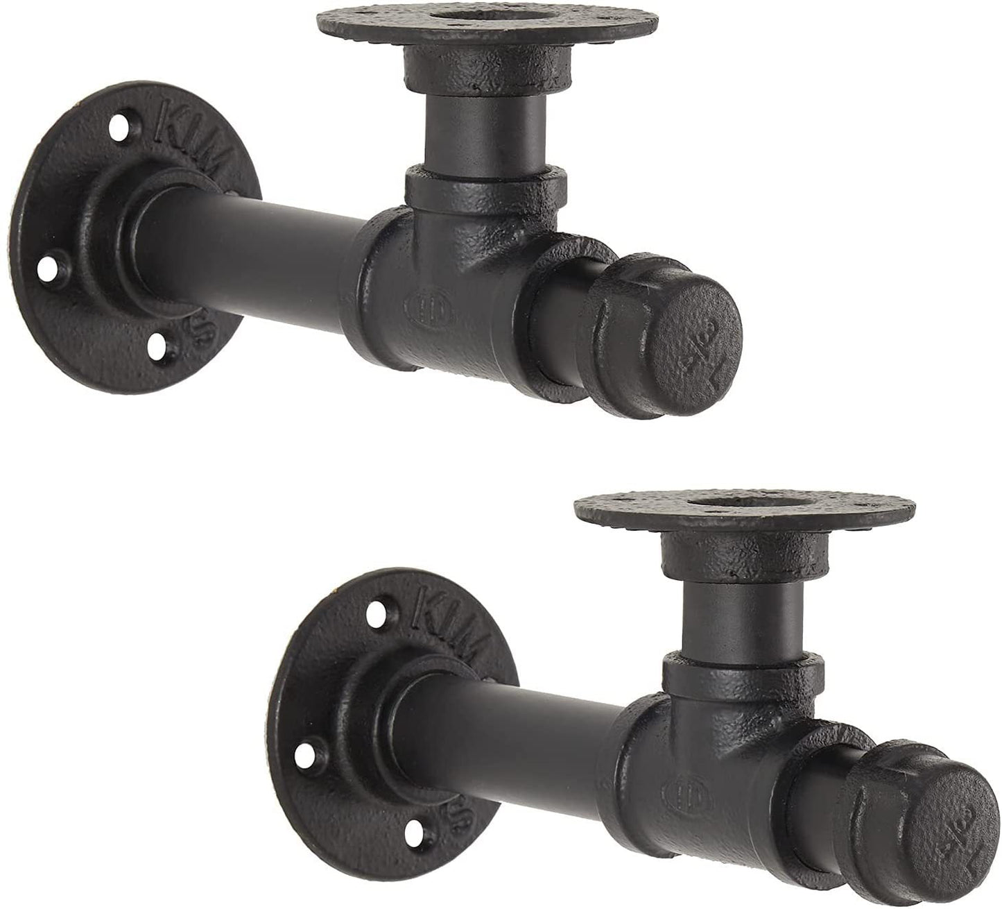 Vintage Wall Mounted Shelf Supporter Pipe Rack 25.5cm 2pcs