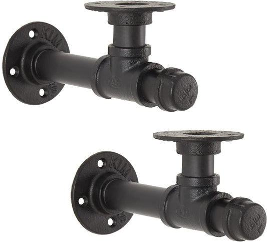 Vintage Wall Mounted Shelf Supporter Pipe Rack 25.5cm 2pcs