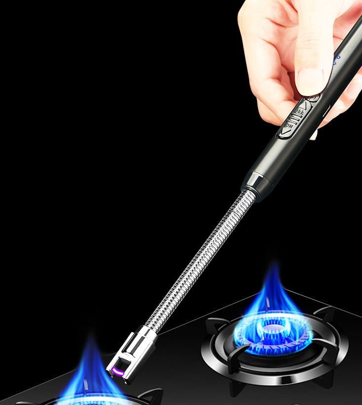 Electric Flameless Candle BBQ Lighter - Black and Sliver