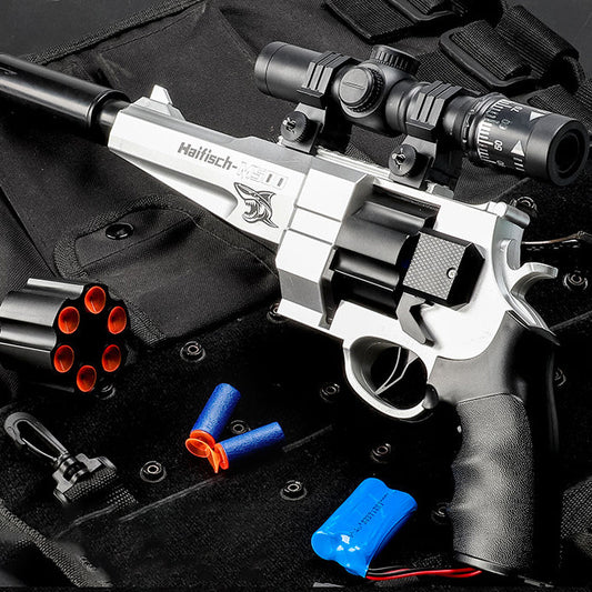 Soft Bullet Revolver Toy Gun, Shooting Target Battle, simulates Real Manual Loading, Foam Bullet