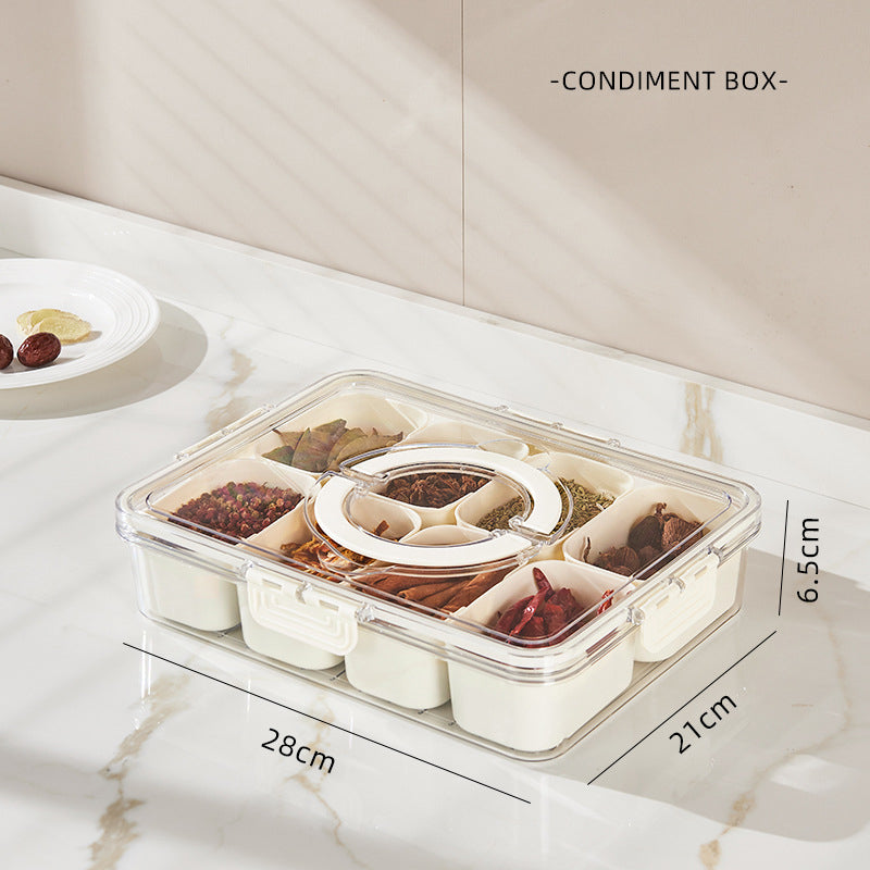 Snackle Box with Lid – 8-Compartment Charcuterie Tray Organizer