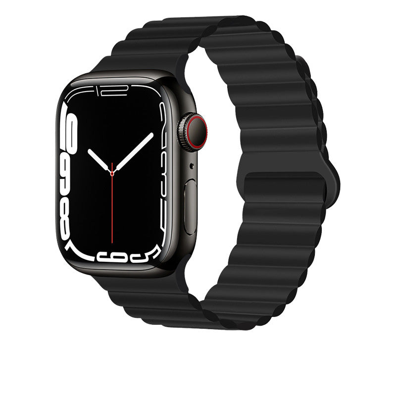 Magnetic Silicone Apple Watch Band Black 42mm/44mm/45mm