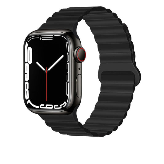 Magnetic Silicone Apple Watch Band Black 42mm/44mm/45mm