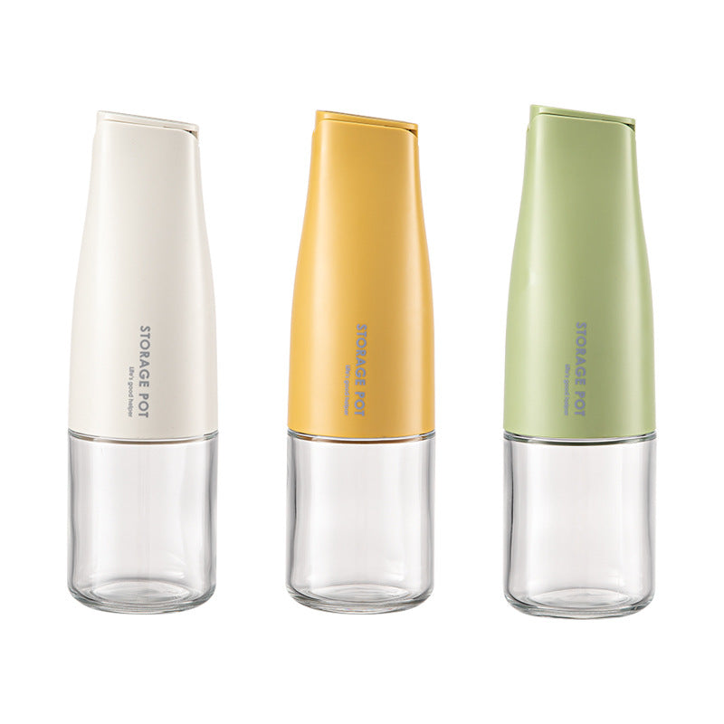 Oil Bottle 500ml Glass Oil Dispenser, Oil and Vinegar Dispenser with Silica Gel Pourers - Green