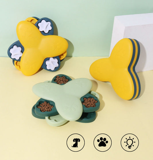 Pet Dog Cat Tornado Treat Dispenser Yellow