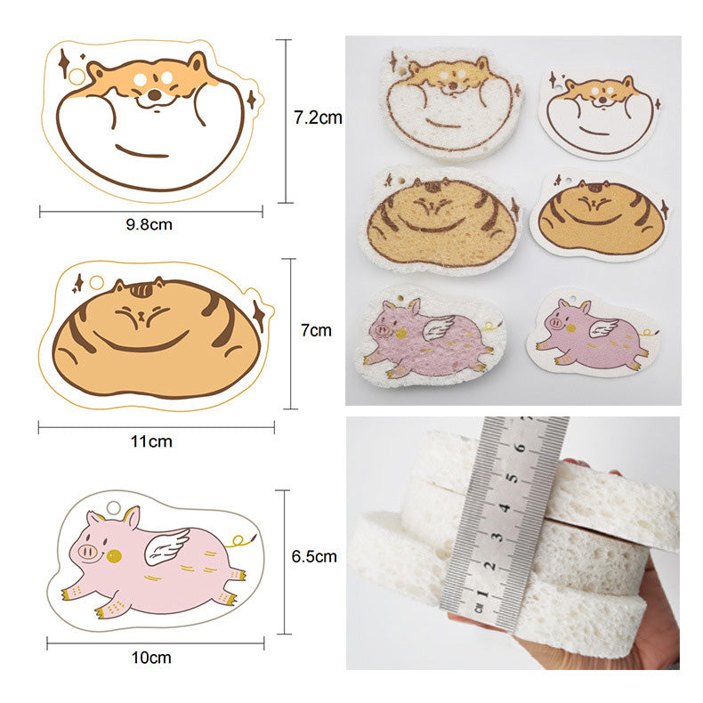 9 Pcs Kitchen Sponges Compressed Cellulose Sponges Non-Scratch Natural