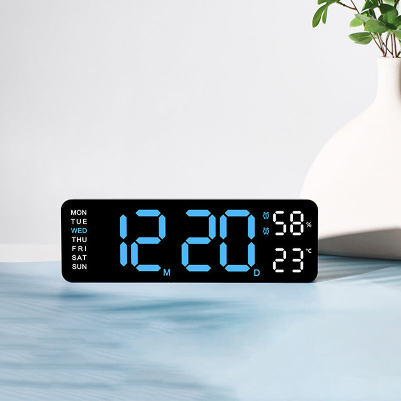 Adjustment Brightness LED Digital Wall Clock With Temperature Display