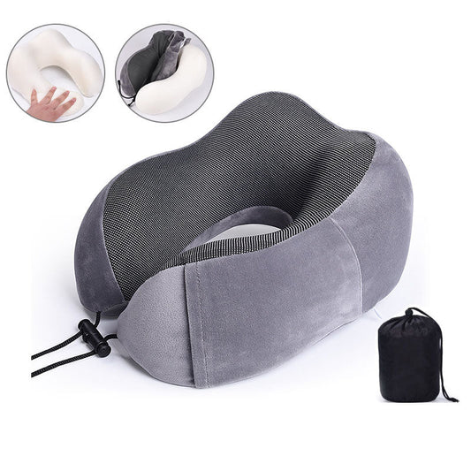 Travel Pillow Memory Foam Neck Pillow with Washable Cover Gray