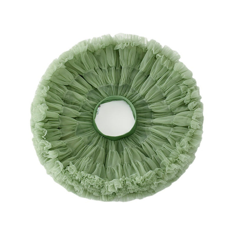 Girls Reversible Tutu Skirt Mesh Tulle Layered Puffy Petticoat Pink S/M