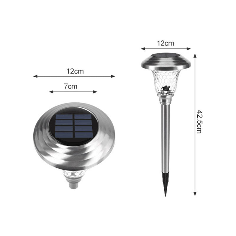 SOLAR PATH LIGHT GLASS STEEL Light SLIVER 4 Pack