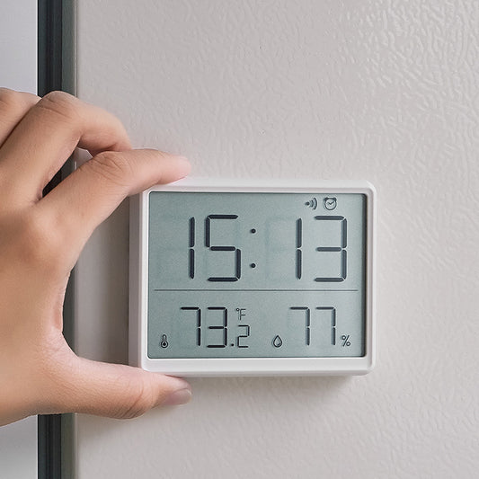 Large Screen Digital Alarm Clock Temperature and Humidity Alarm Clock for Simple Living Room Wall Layout
