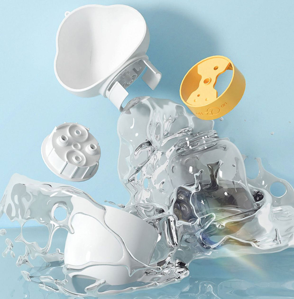 Pet travel water food feeder yellow