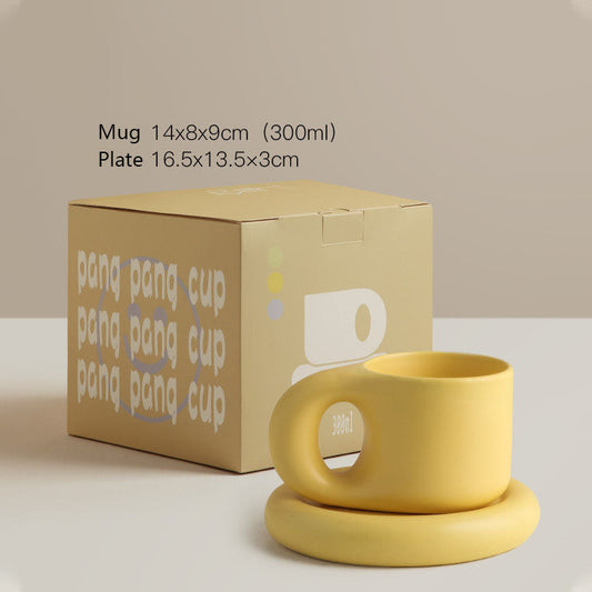 Morandi mug and coaster set Yellow