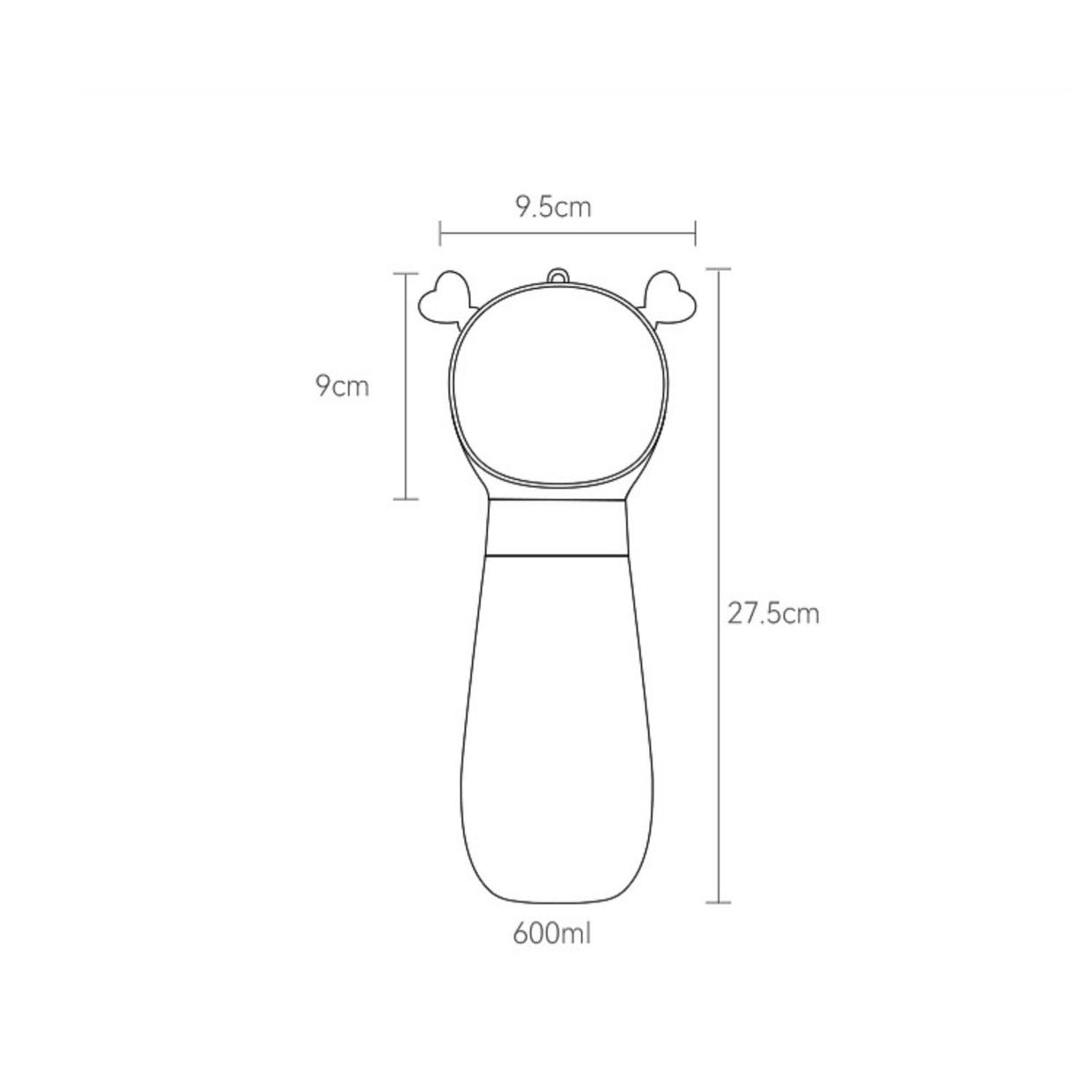 Pet travel water feeder Green 600ml