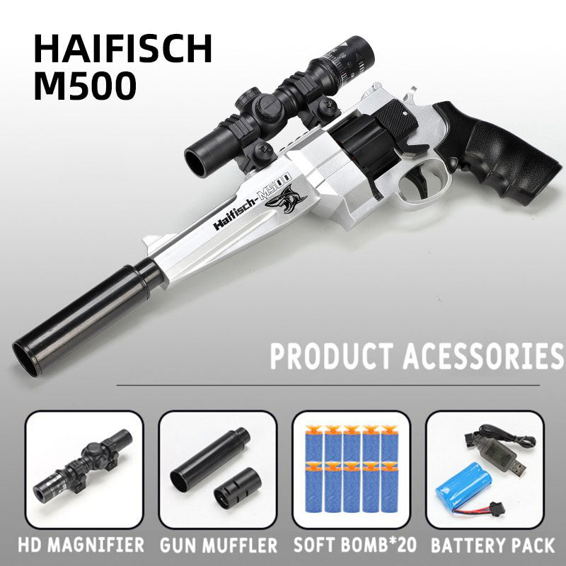 Soft Bullet Revolver Toy Gun, Shooting Target Battle, simulates Real Manual Loading, Foam Bullet