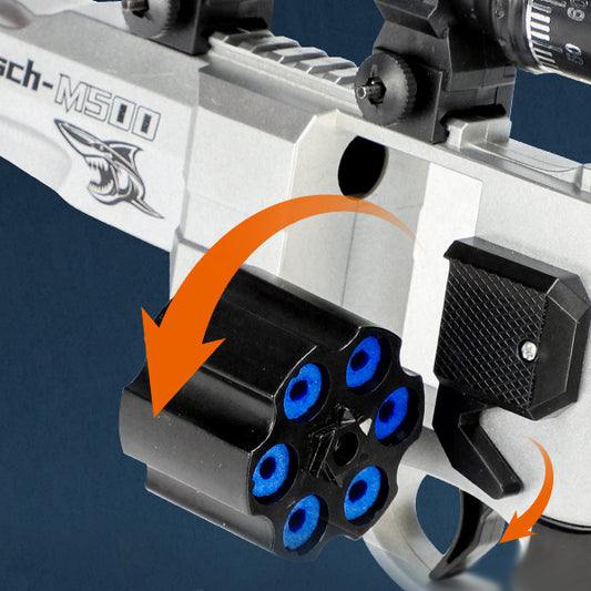 Soft Bullet Revolver Toy Gun, Shooting Target Battle, simulates Real Manual Loading, Foam Bullet
