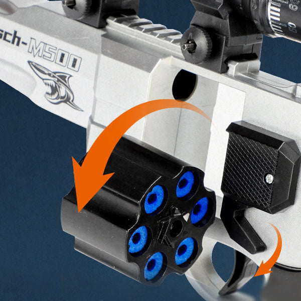 Soft Bullet Revolver Toy Gun, Shooting Target Battle, simulates Real Manual Loading, Foam Bullet