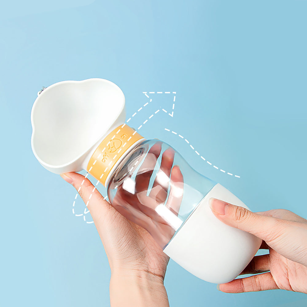 Pet travel water food feeder white