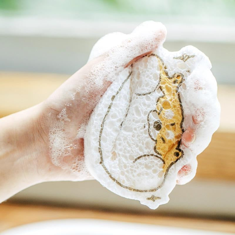 9 Pcs Kitchen Sponges Compressed Cellulose Sponges Non-Scratch Natural