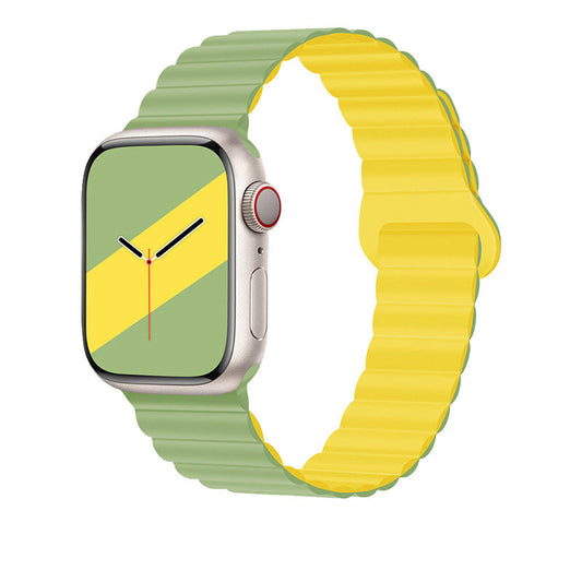 Magnetic Silicone Apple Watch Band Green Yellow 38mm/40mm/41mm