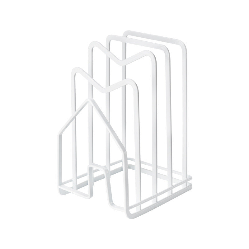 Kitchen Countertop Cutting Board Lids Rack Organizer White 2 Pack