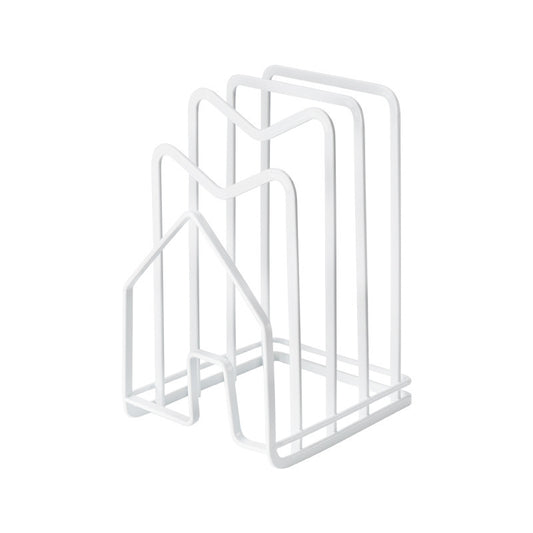 Kitchen Countertop Cutting Board Lids Rack Organizer White