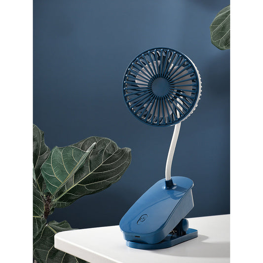 Portable Rechargeable Table Clip Fan Blue