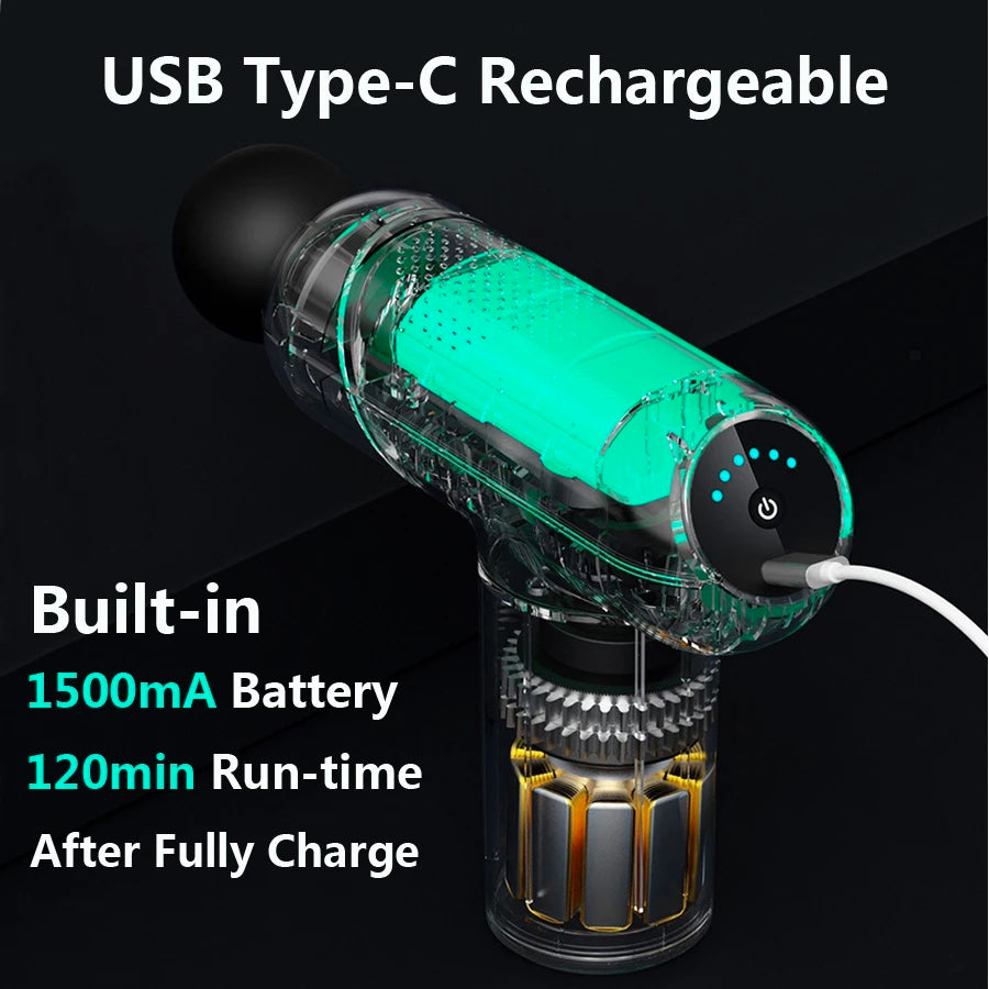 Electric Massager Deep Tissue Massage Gun 6 Speed Black