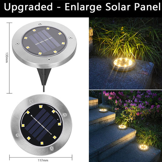 8 Led Solar Ground Lights 4 park - Warm