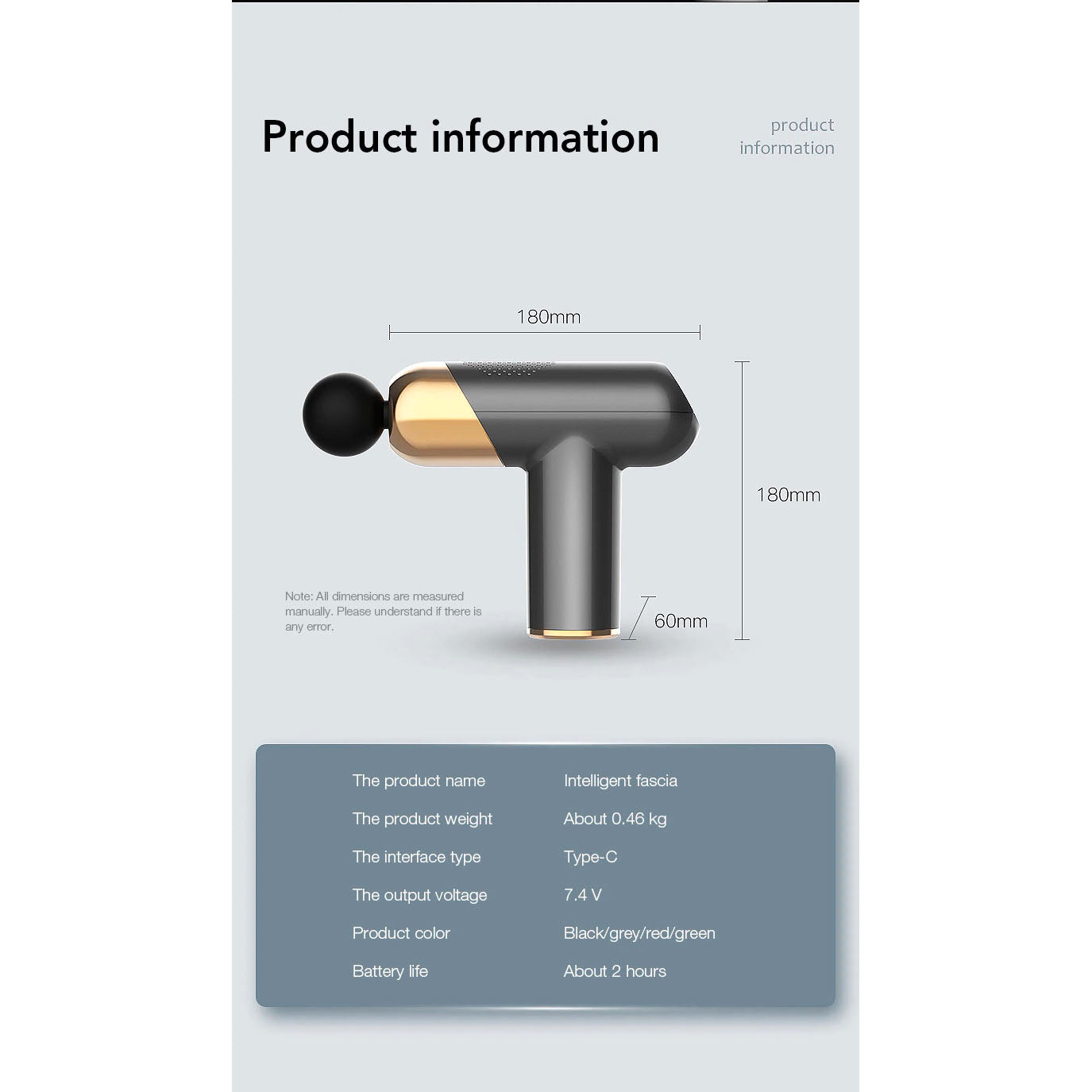 Electric Massager Deep Tissue Massage Gun 6 Speed Black