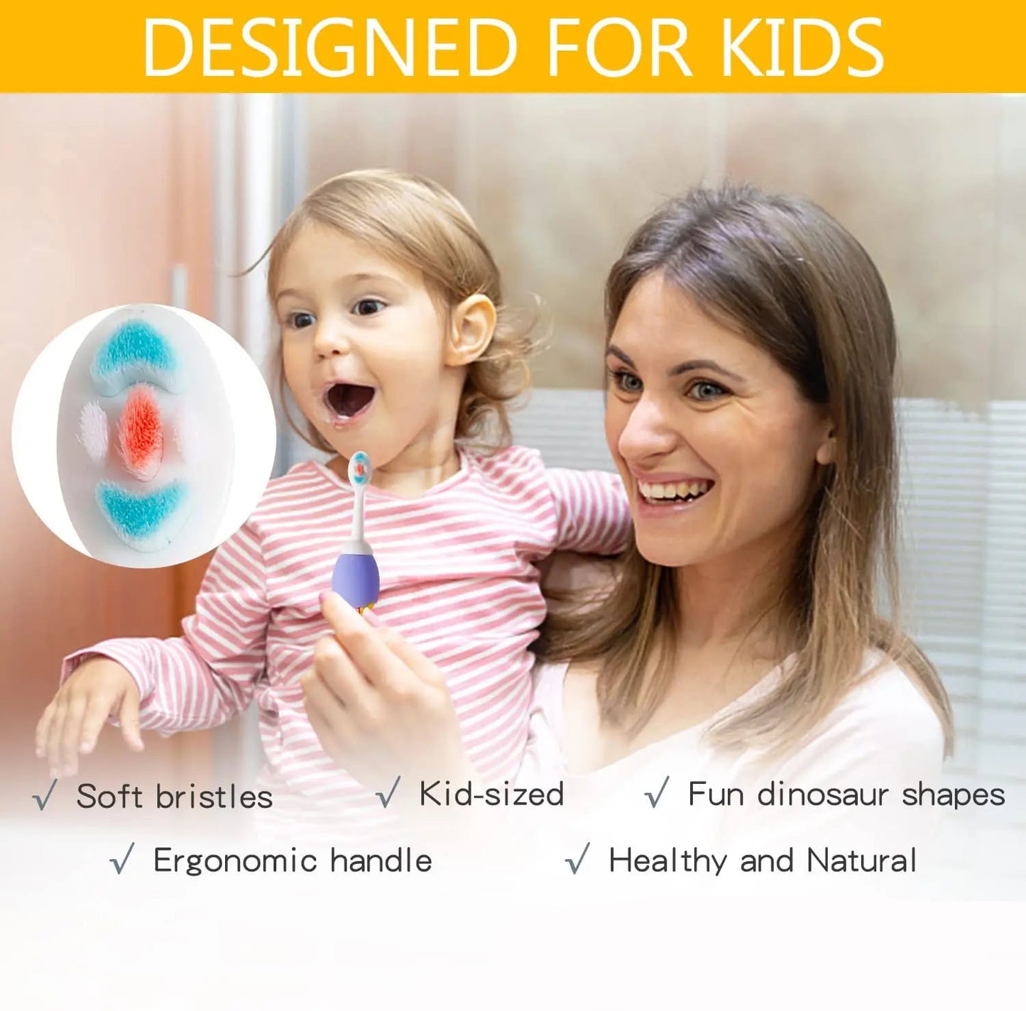 Soft Bristles Tooth brush for Kids - Panda 2 Pcs Set