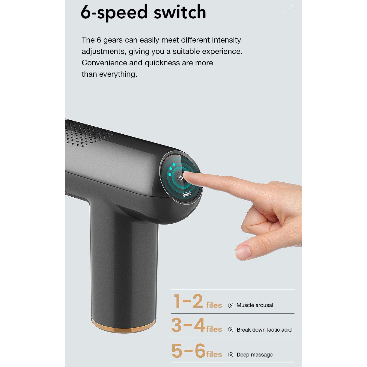 Electric Massager Deep Tissue Massage Gun 6 Speed Black