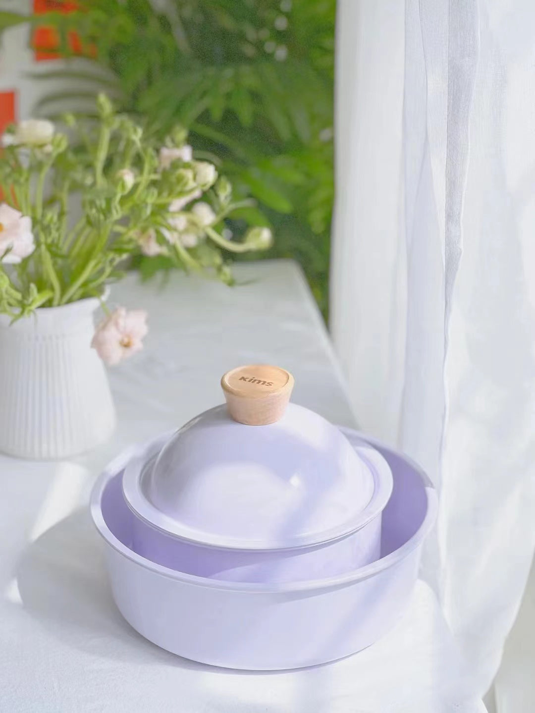 KIMS COOK All Cooker type 18cm Milk Pot + 24cm Fry Pan Set (6pcs) - Purple