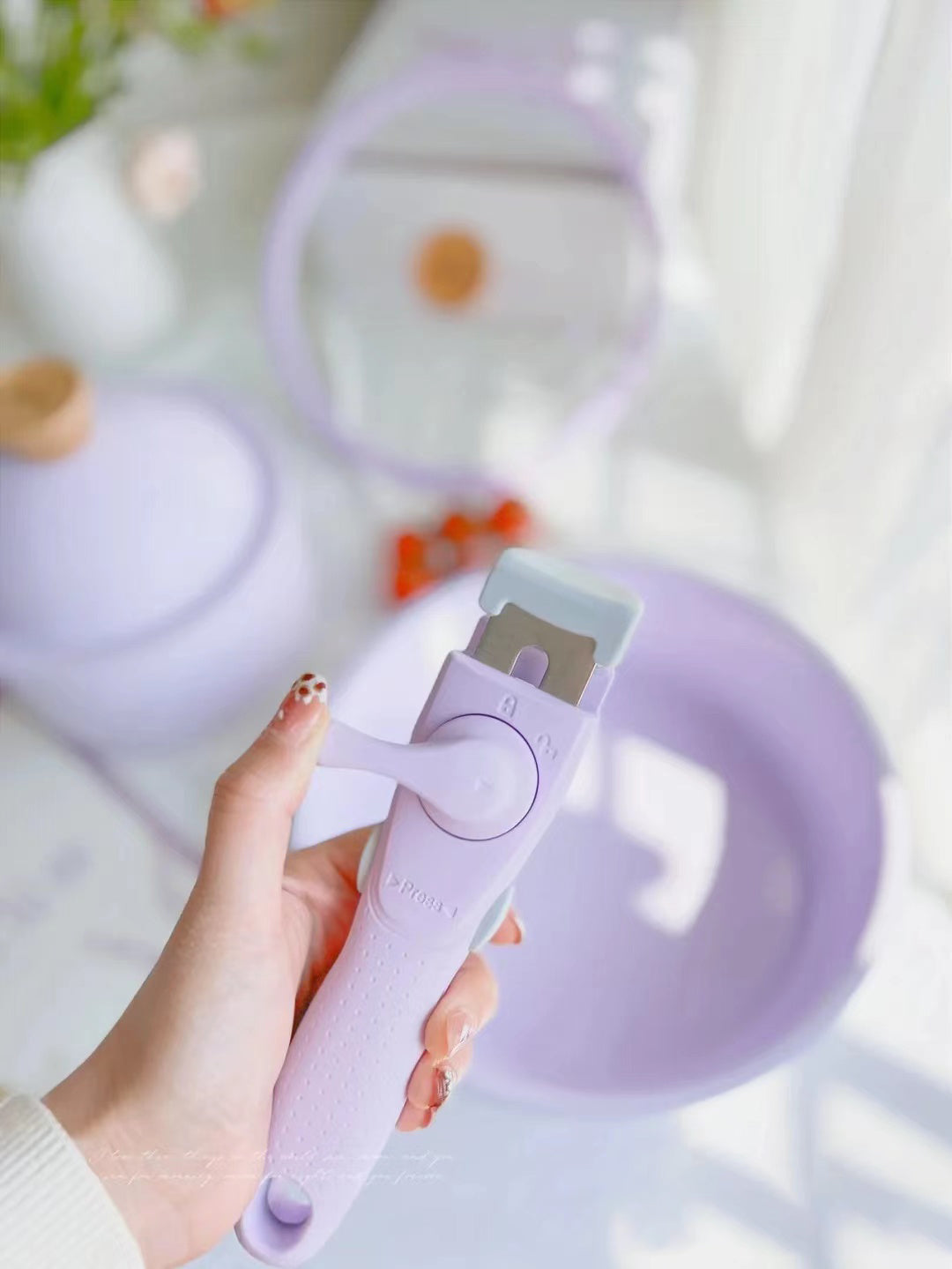 KIMS COOK All Cooker type 18cm Milk Pot + 24cm Fry Pan Set (6pcs) - Purple